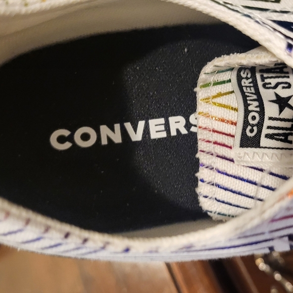 Converse Chuck Taylor All Star Ox "All Of The Stars" Rainbow Womens Sz 6 White - Picture 4 of 8